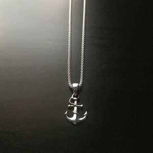 Real Silver Anchor Pendant With Chain